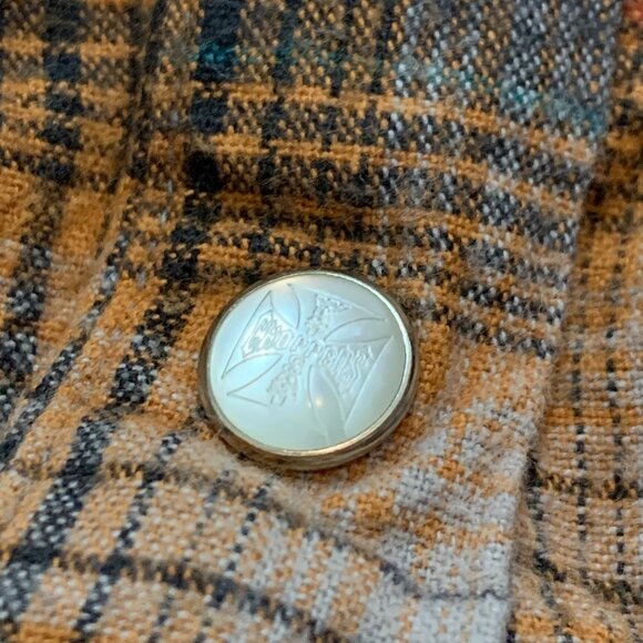 Jesse James Workwear West Coast Choppers Mens Plaid Snap Button Flannel Shirt L - Picture 6 of 11
